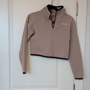 ECHT Beige Half-Zip Cropped Jacket